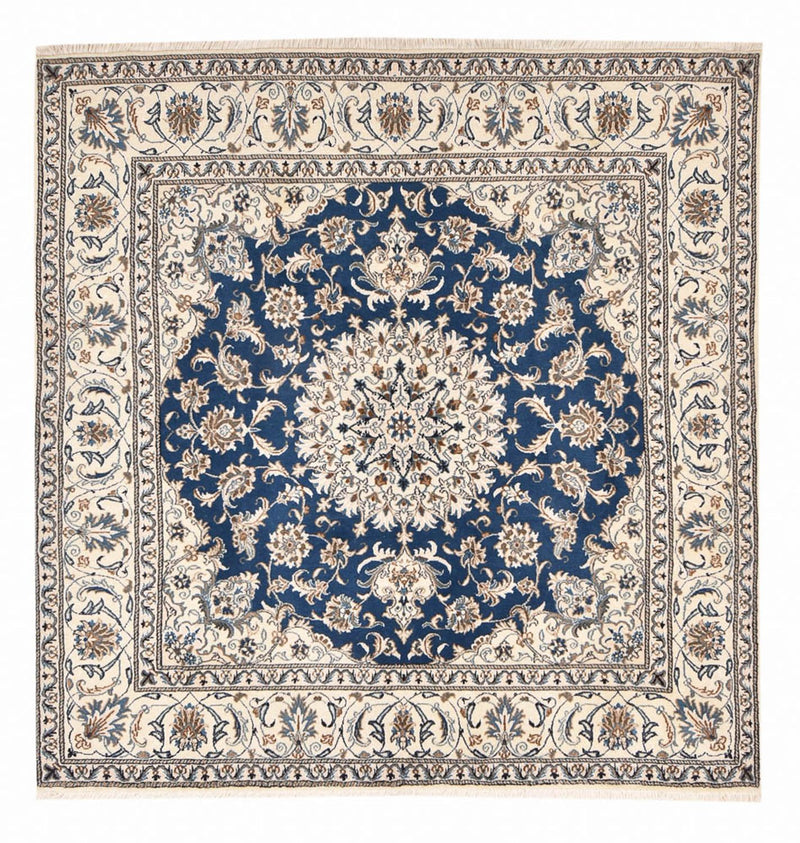 Tapete Persa - Nain praça  - 202 x 195 cm - azul