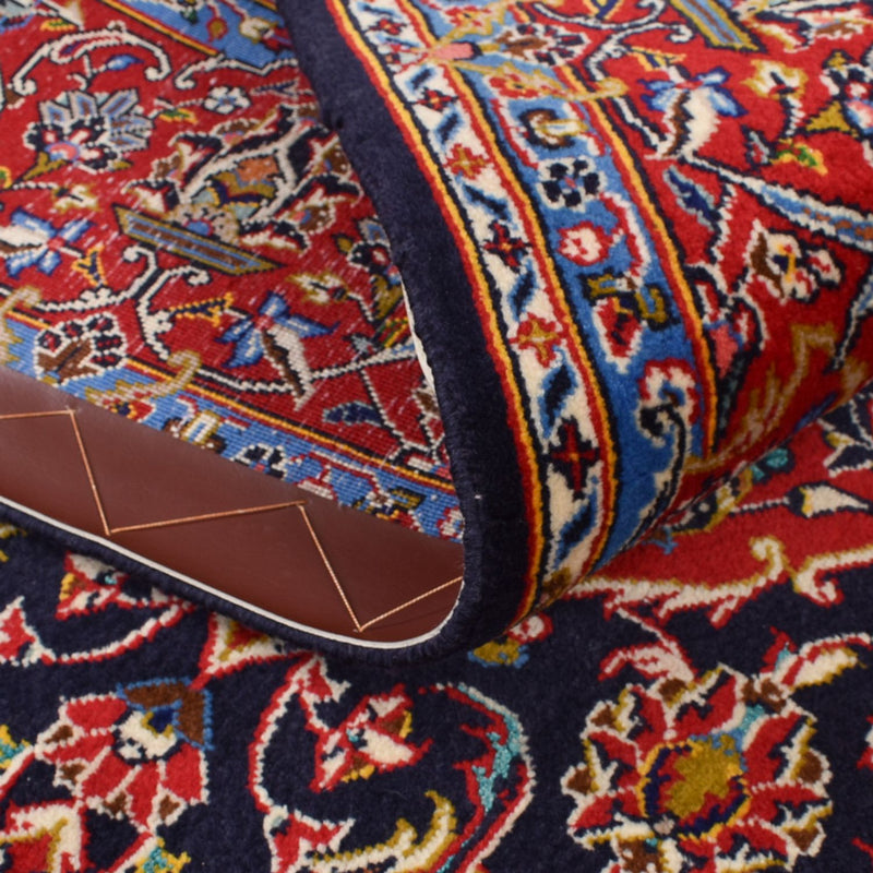 Tapete persa - Keshan - 217 x 143 cm - azul escuro