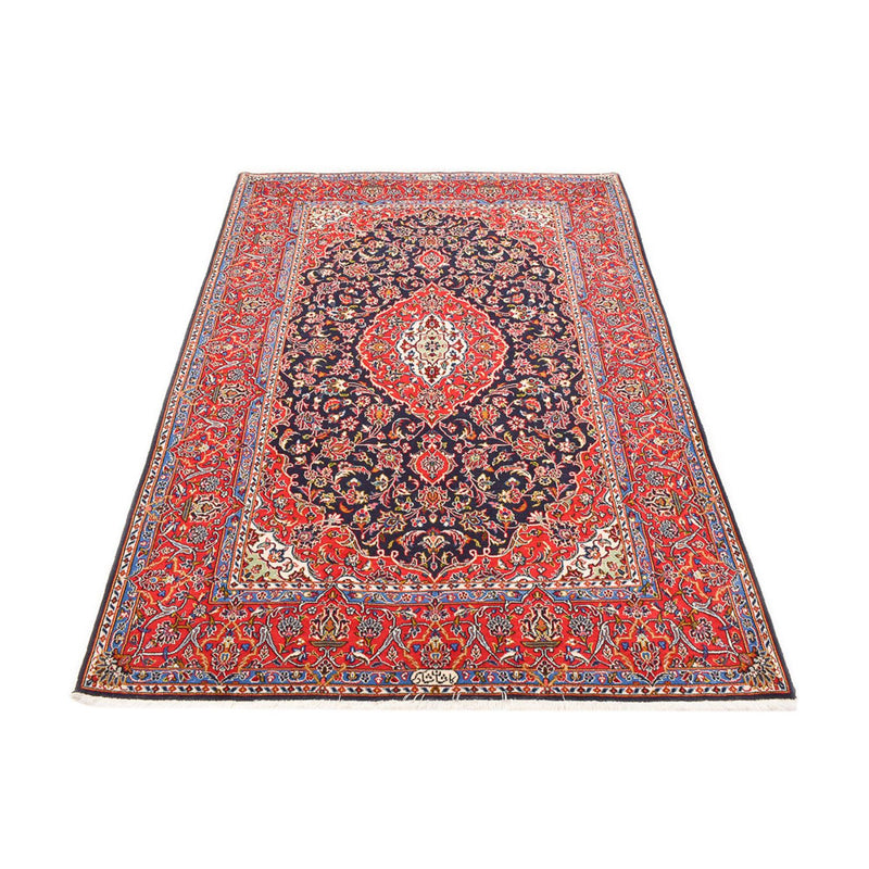 Tapete persa - Keshan - 217 x 143 cm - azul escuro