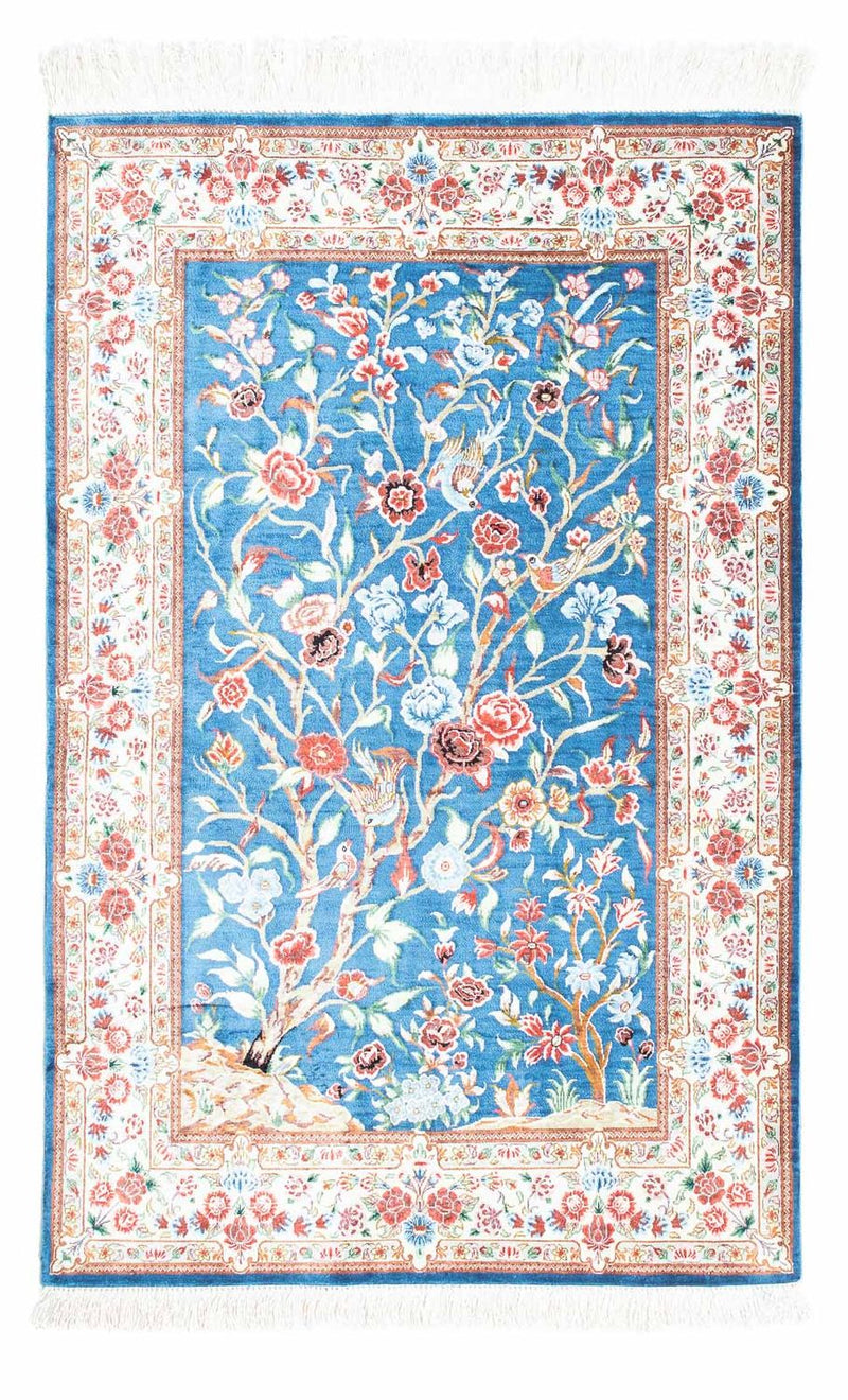 Tapete persa - Ghom - 118 x 75 cm - azul claro