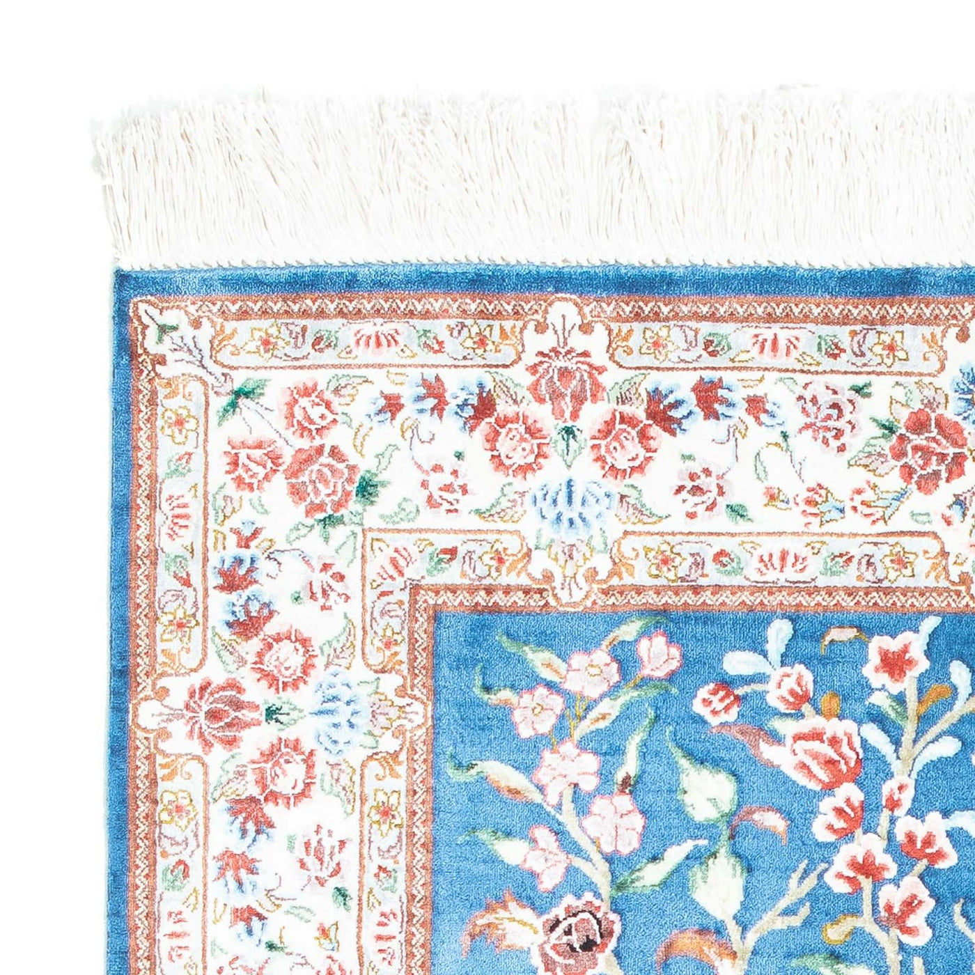 Tapete persa - Ghom - 118 x 75 cm - azul claro