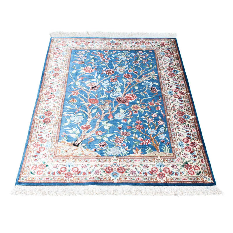 Tapete persa - Ghom - 118 x 75 cm - azul claro