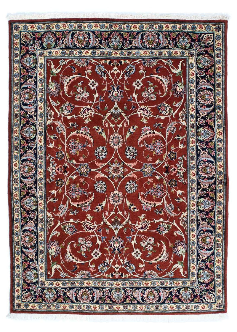 Tapete persa - Ghom - 181 x 136 cm - vermelho escuro