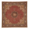 Tabriz Tapete 201x204cm - Tapete persa - Quadrado / Vermelho escuro / 201 x 204 cm Quadrado