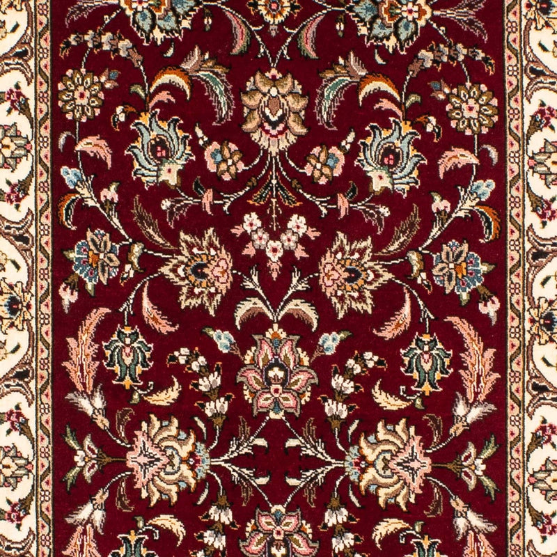 Corredor Tapete Persa - Tabriz - Royal - 295 x 77 cm - vermelho escuro