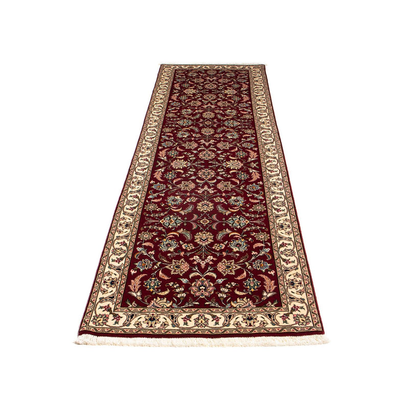 Corredor Tapete Persa - Tabriz - Royal - 295 x 77 cm - vermelho escuro