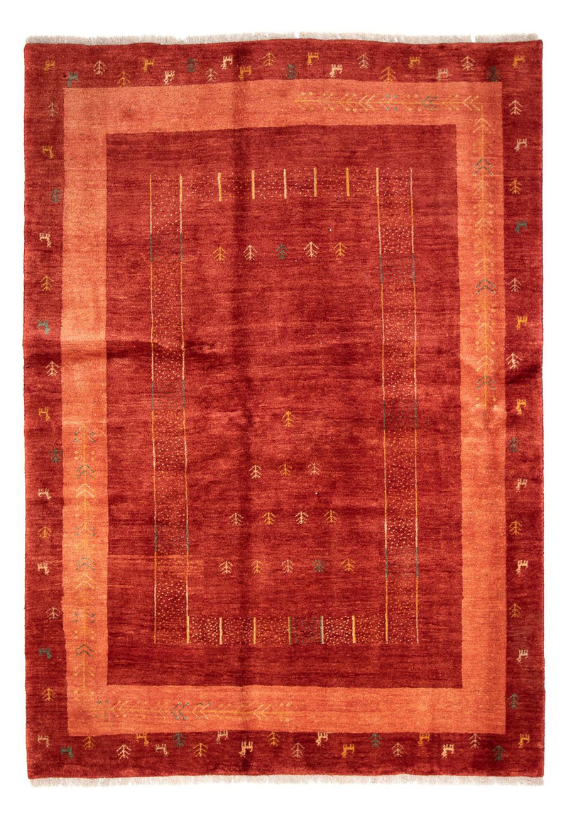 Tapete Gabbeh - Persa - 229 x 173 cm - vermelho escuro