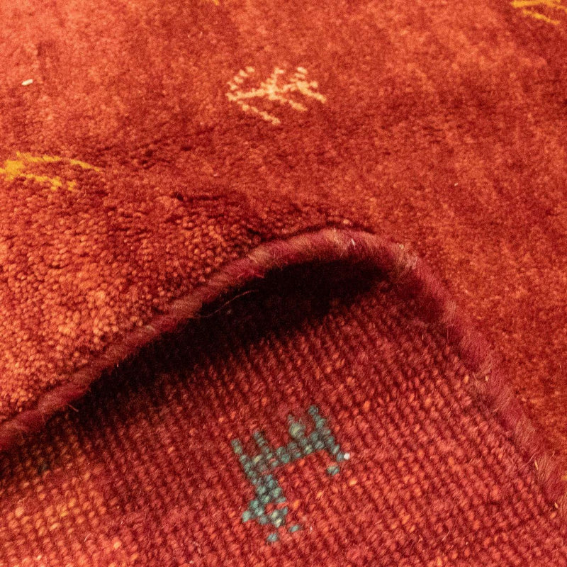 Tapete Gabbeh - Persa - 229 x 173 cm - vermelho escuro
