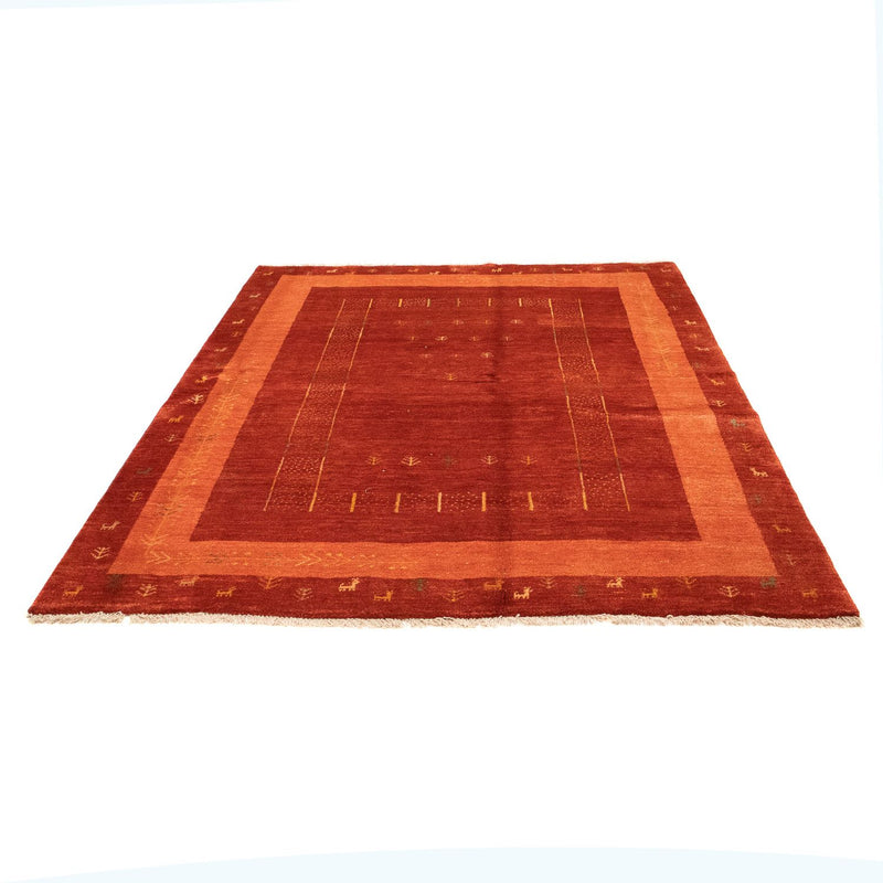 Tapete Gabbeh - Persa - 229 x 173 cm - vermelho escuro