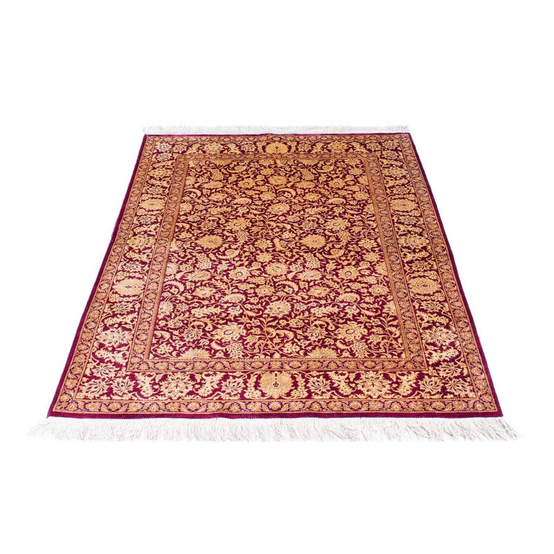 Tapete persa - Ghom - 146 x 100 cm - vermelho escuro