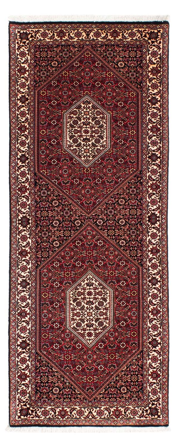 Corredor Tapete Persa - Bijar - 202 x 76 cm - vermelho escuro