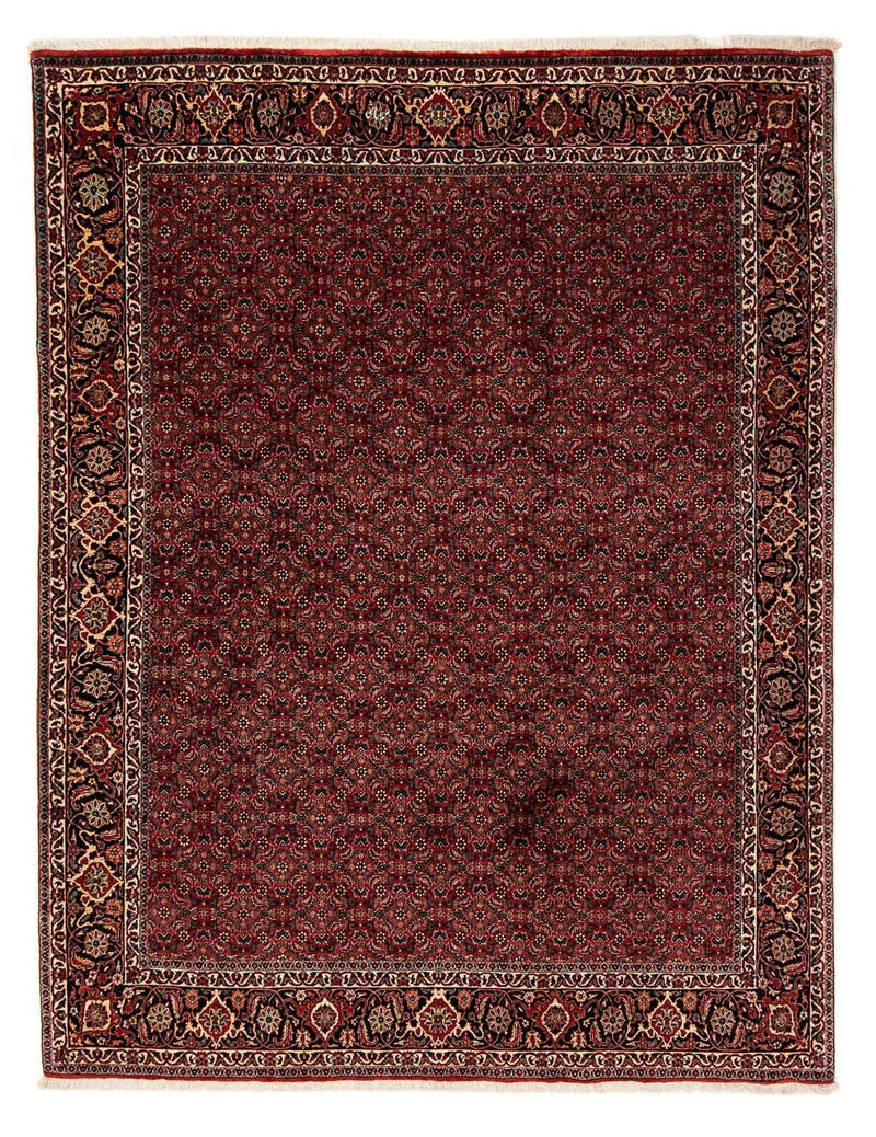Tapete Persa - Bijar - 246 x 200 cm - vermelho escuro