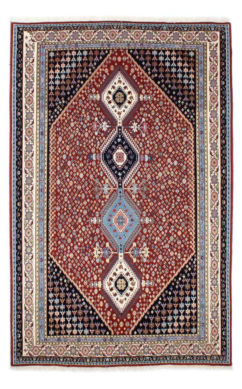 Tapete Gabbeh - Kashkuli Persa - 225 x 139 cm - vermelho escuro