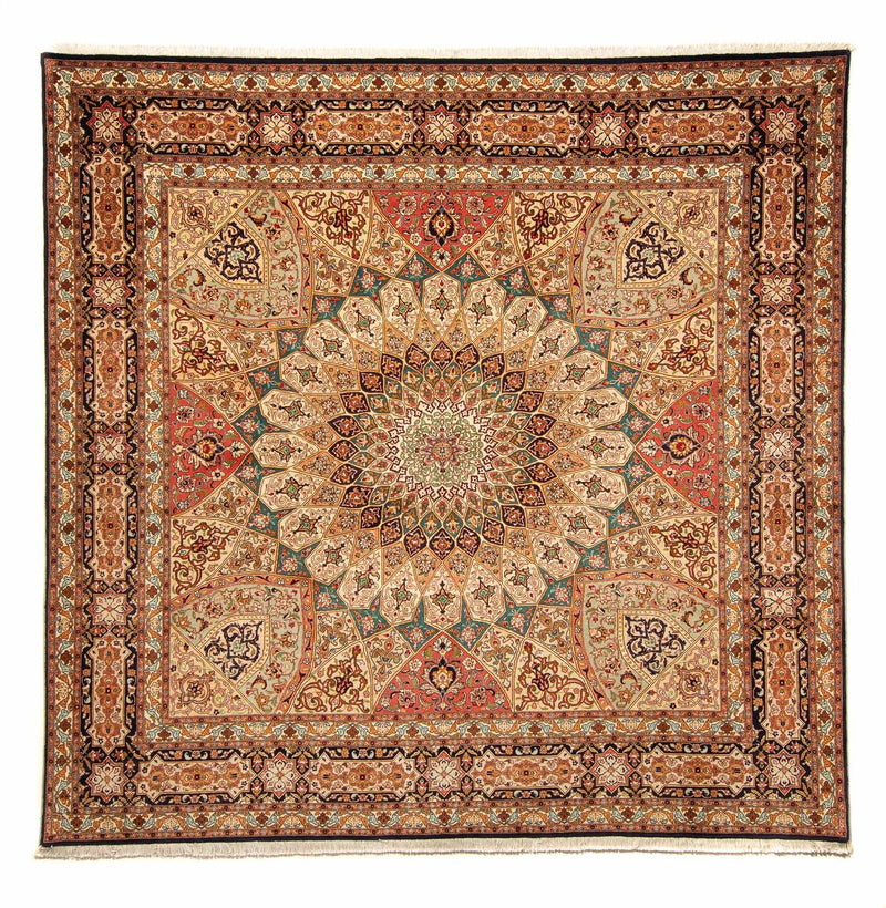 Tapete Persa - Tabriz - Royal praça  - 253 x 252 cm - multicolorido