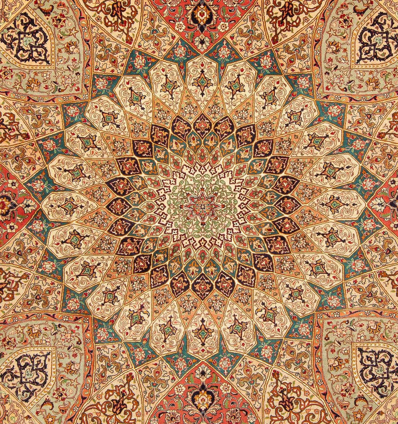 Tapete Persa - Tabriz - Royal praça  - 253 x 252 cm - multicolorido