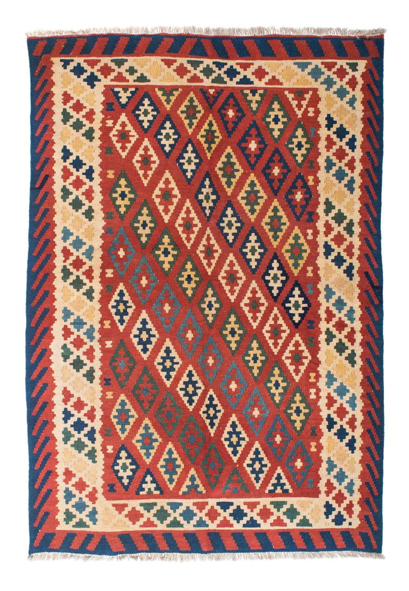 Tapete Kelim - Oriental - 206 x 156 cm - vermelho escuro