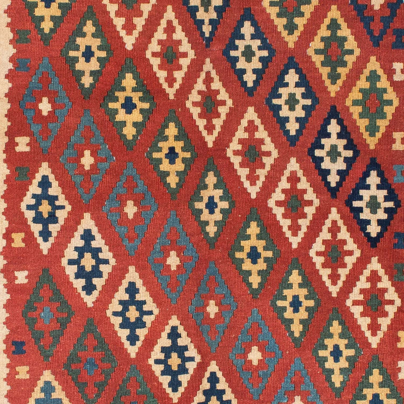 Tapete Kelim - Oriental - 206 x 156 cm - vermelho escuro