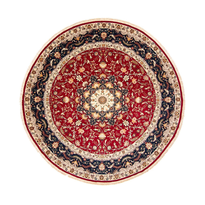 Tapete Persa - Tabriz - Royal ronda  - 250 x 250 cm - vermelho escuro
