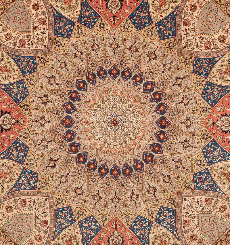 Tapete Persa - Tabriz - Royal praça  - 256 x 253 cm - multicolorido