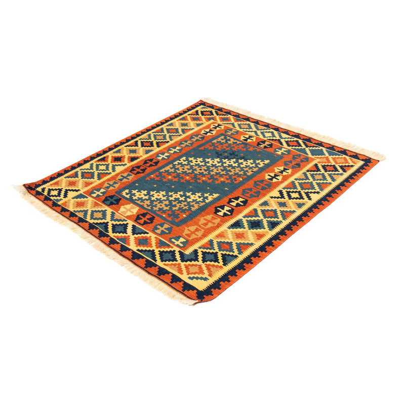 Tapete Kelim - Oriental praça  - 105 x 100 cm - multicolorido