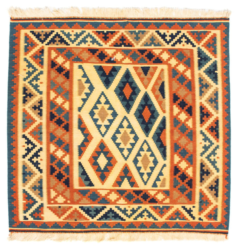 Tapete Kelim - Oriental praça  - 101 x 99 cm - bege