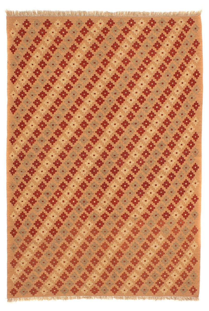 Tapete Kelim - Oriental - 214 x 158 cm - castanho claro