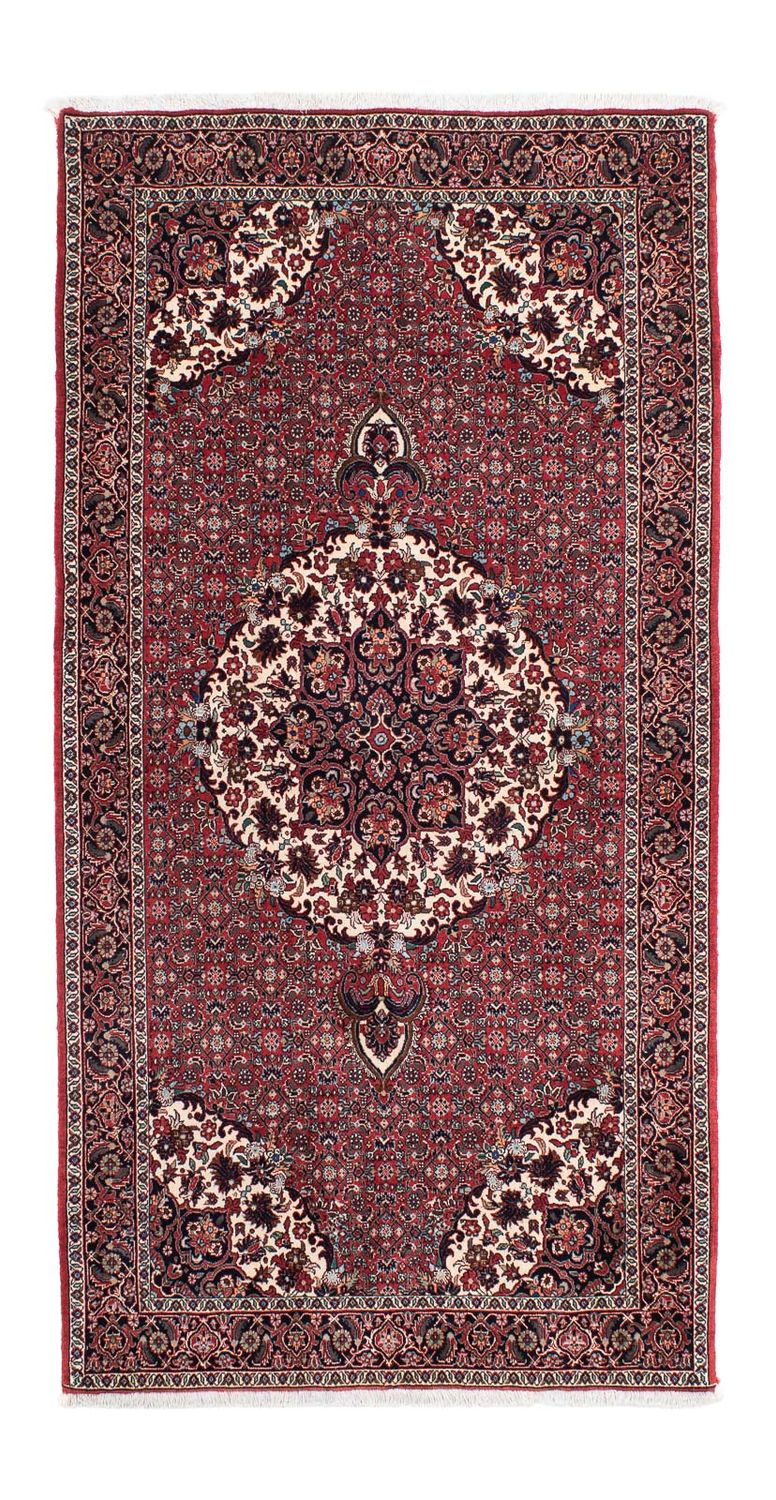 Corredor Tapete Persa - Bijar - 194 x 100 cm - vermelho escuro