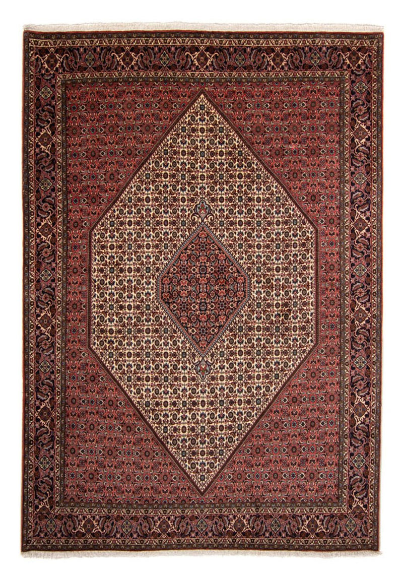 Tapete Persa - Bijar - 343 x 252 cm - vermelho escuro