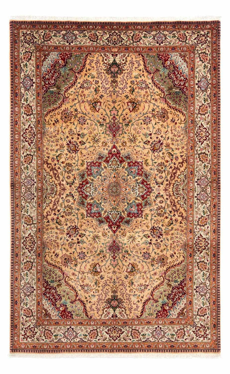Tapete Persa - Tabriz - Royal - 297 x 195 cm - castanho claro