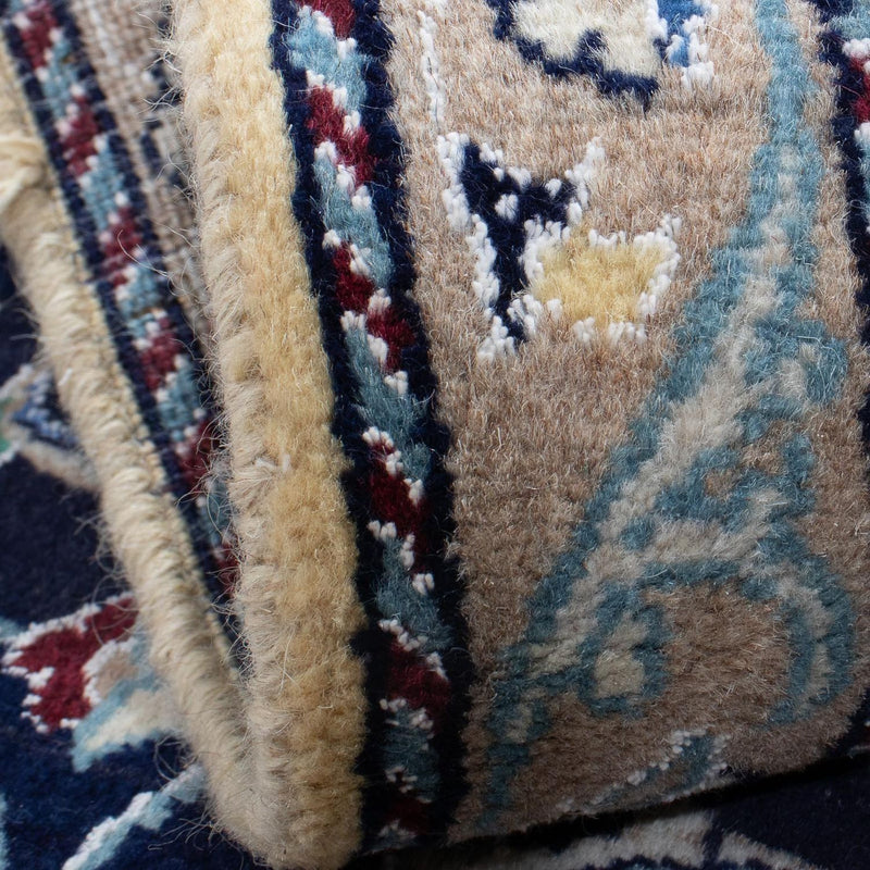 Tapete Persa - Nain - 137 x 83 cm - azul escuro