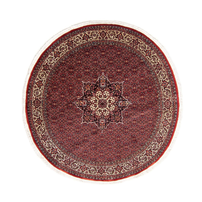 Tapete Persa - Bijar ronda  - 205 x 205 cm - vermelho escuro