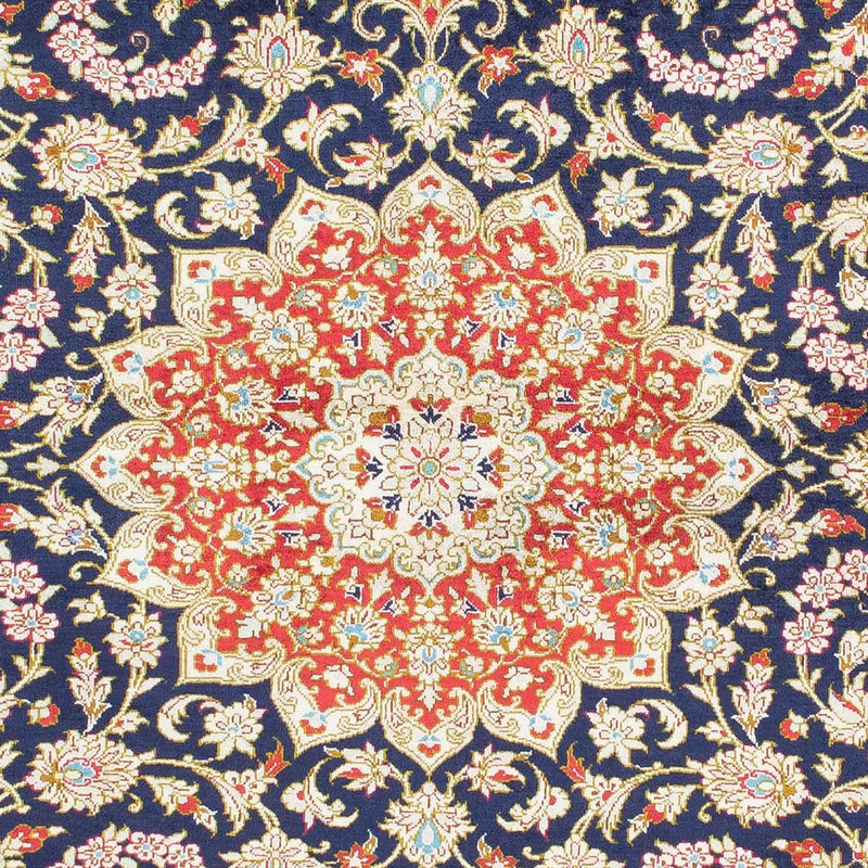 Tapete persa - Ghom - 153 x 100 cm - azul escuro