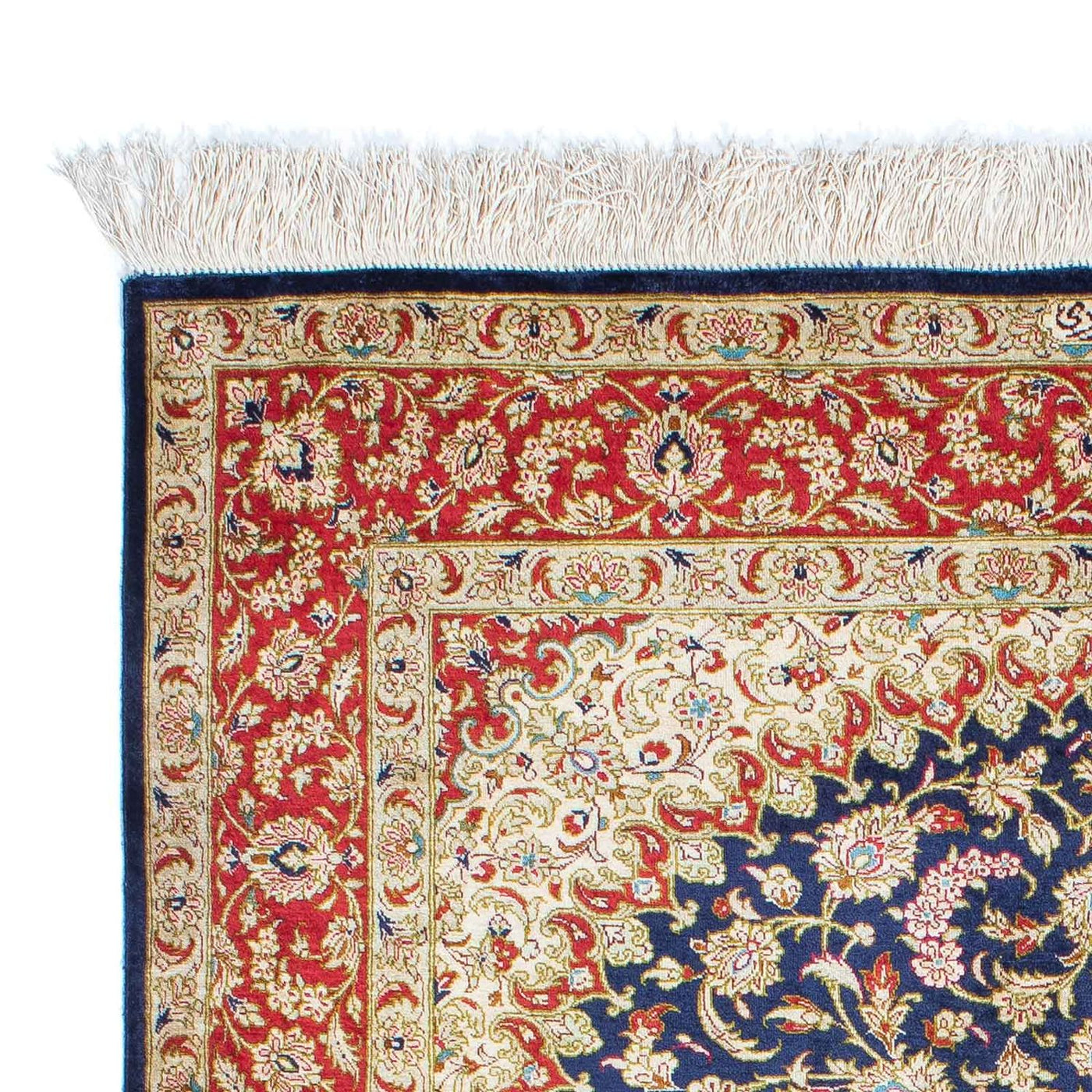 Tapete persa - Ghom - 153 x 100 cm - azul escuro