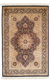 Qom Tapete 78x118cm - Tapete persa - Rectangular / Castanho claro / 78 x 118 cm Rectangular