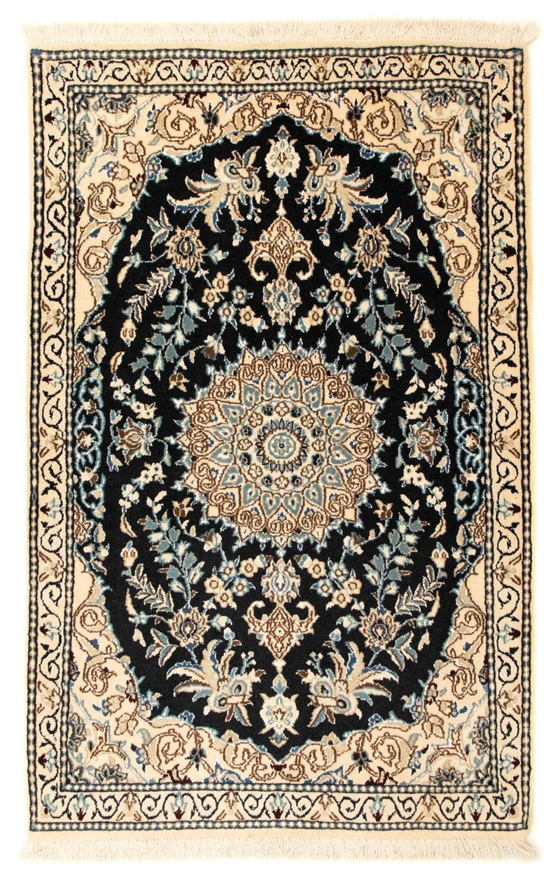 Tapete Persa - Nain - Royal - 133 x 83 cm - azul escuro