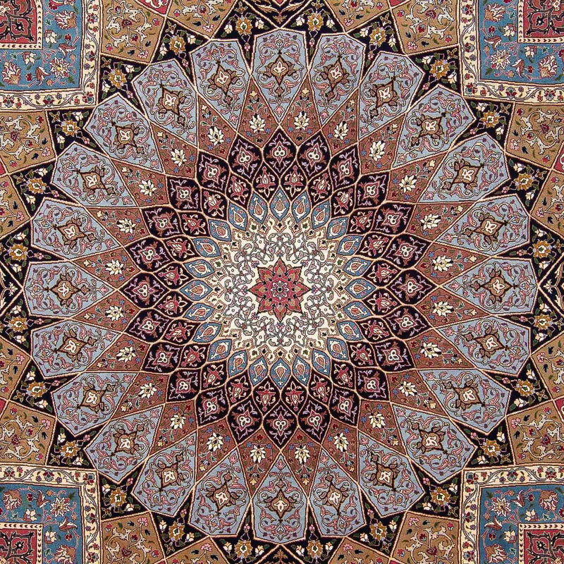 Tapete Persa - Tabriz - Royal - 303 x 256 cm - multicolorido