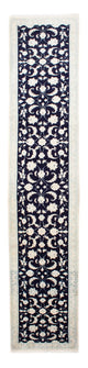 Corredor Tapete Persa - Nain - 393 x 83 cm - azul escuro