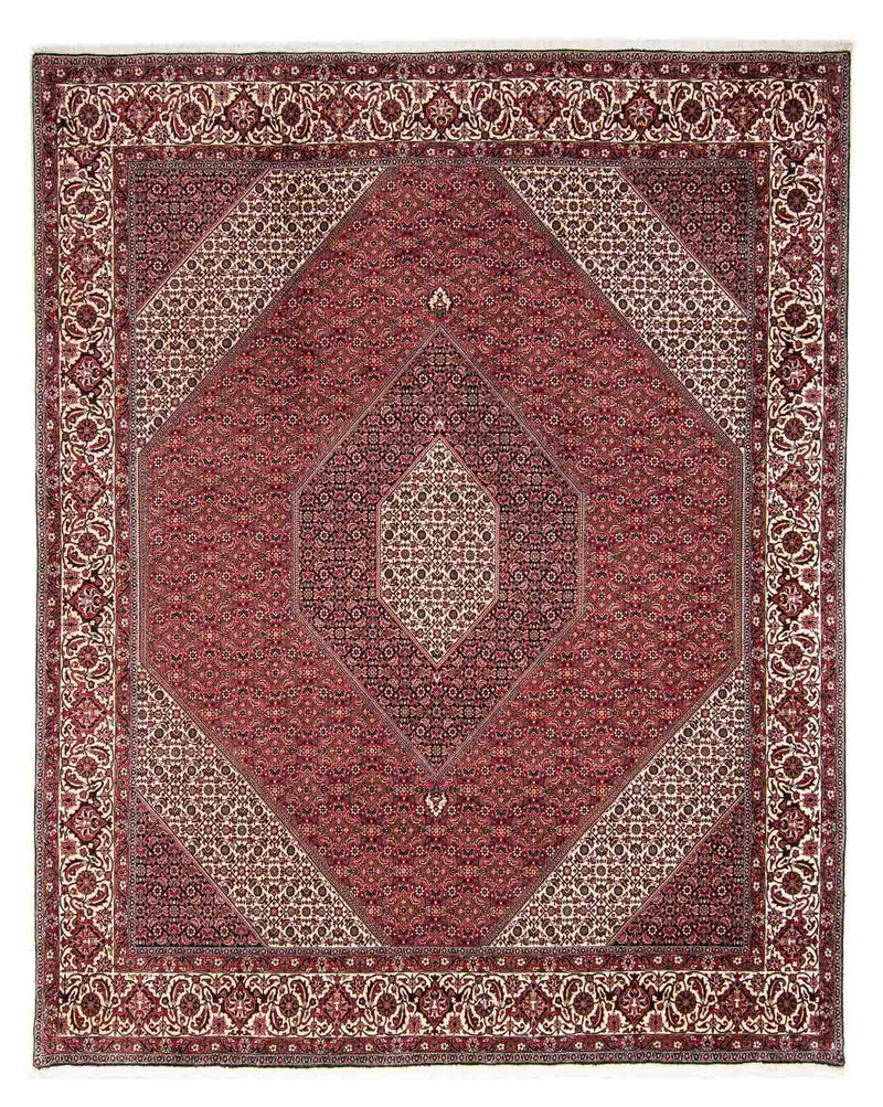 Tapete Persa - Bijar - 295 x 251 cm - vermelho escuro
