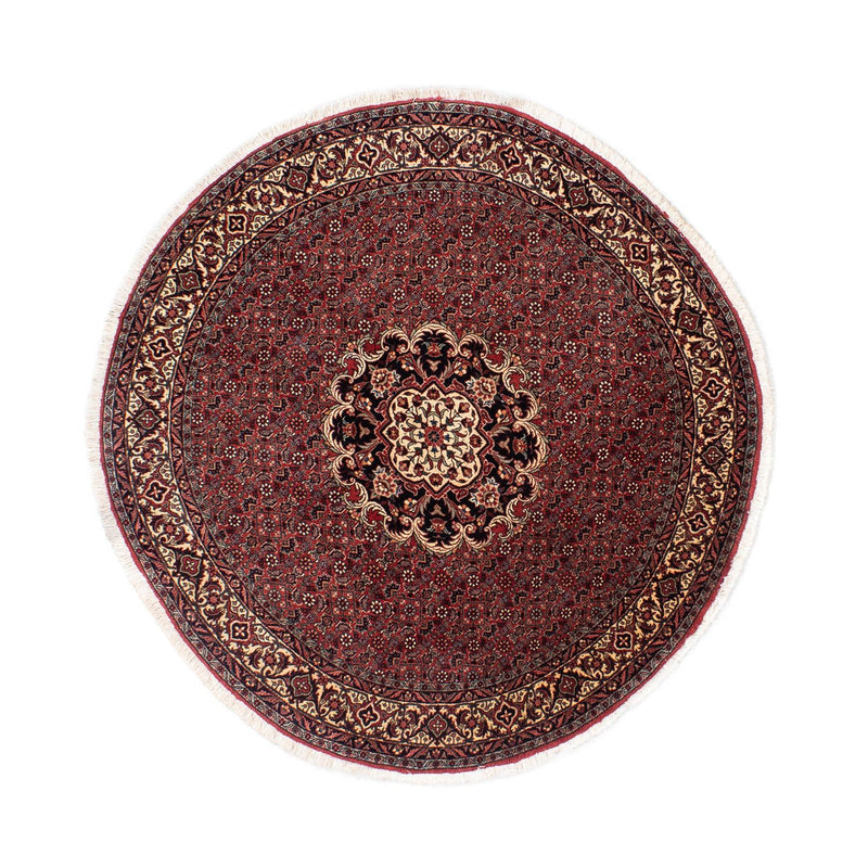 Tapete Persa - Bijar ronda  - 150 x 150 cm - vermelho escuro