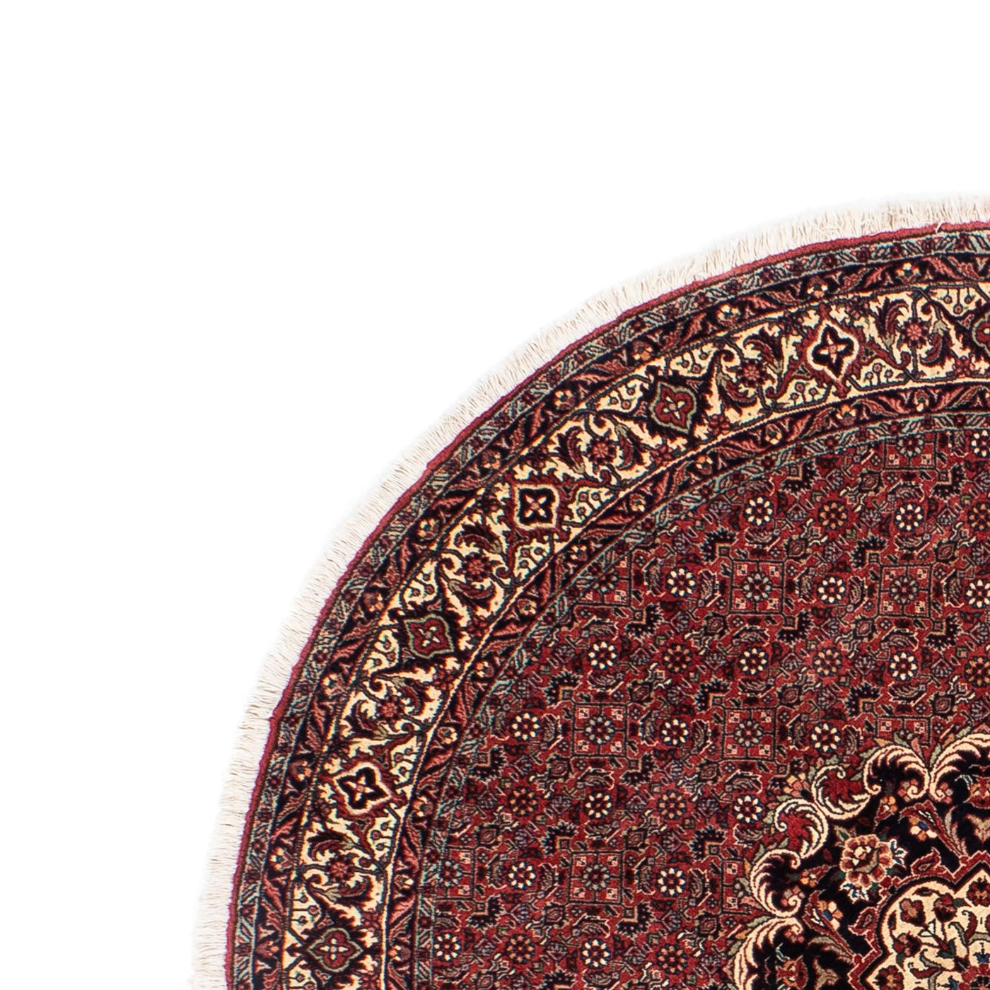 Tapete Persa - Bijar ronda  - 150 x 150 cm - vermelho escuro