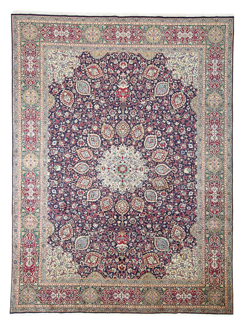 Tapete Persa - Tabriz - Royal - 401 x 300 cm - azul escuro