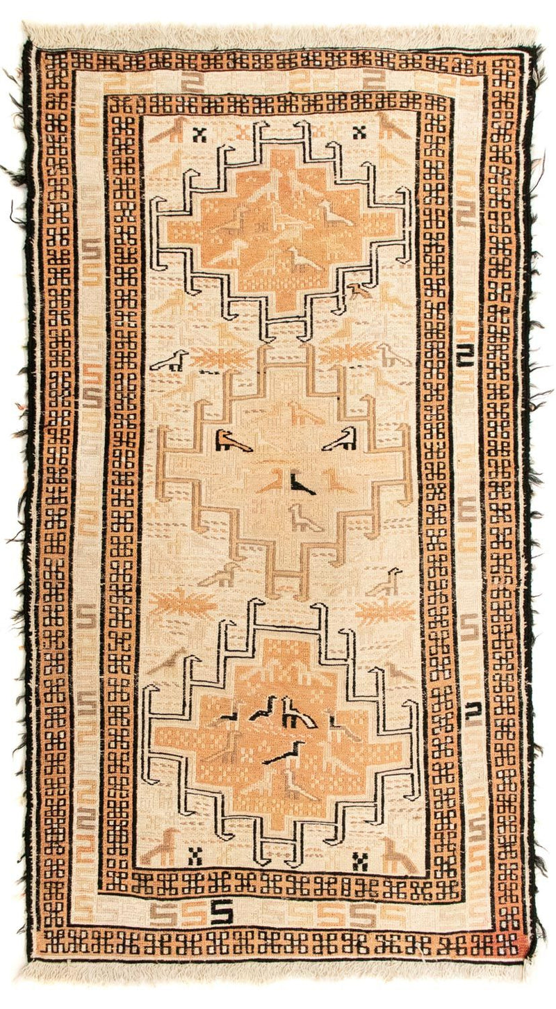 Kilim de seda Tapete 63x107cm