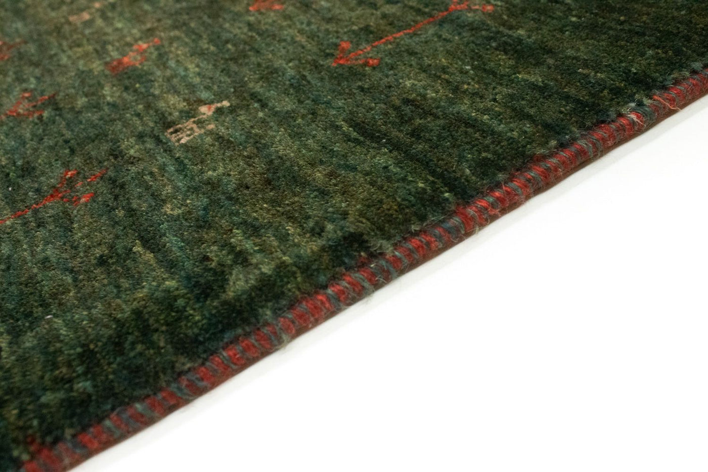 Corredor Tapete Gabbeh - Loribaft Persa - 209 x 87 cm - verde