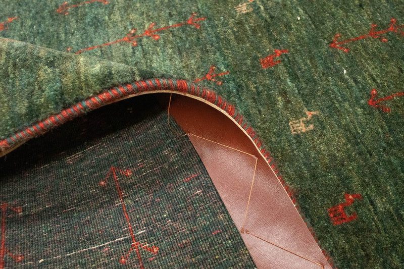 Corredor Tapete Gabbeh - Loribaft Persa - 209 x 87 cm - verde