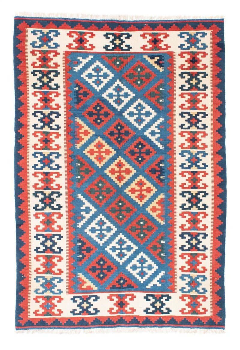 Tapete Kelim - Oriental - 188 x 122 cm - azul