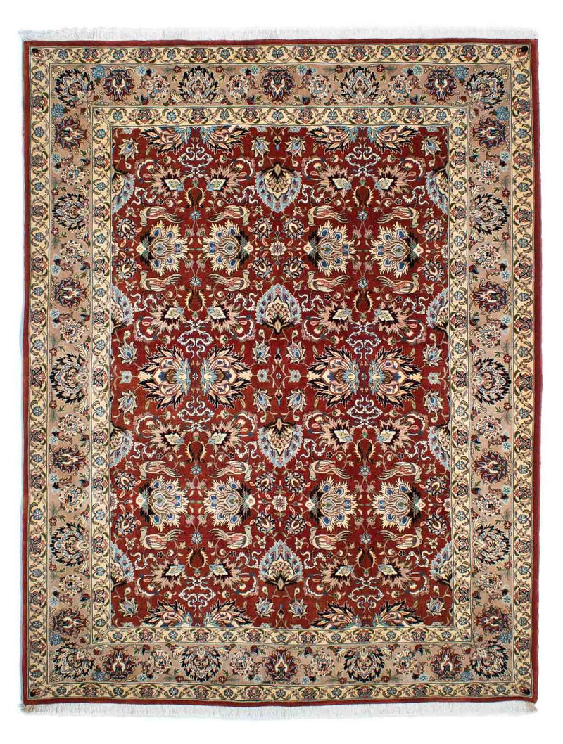 Tapete persa - Ghom - 232 x 180 cm - vermelho escuro