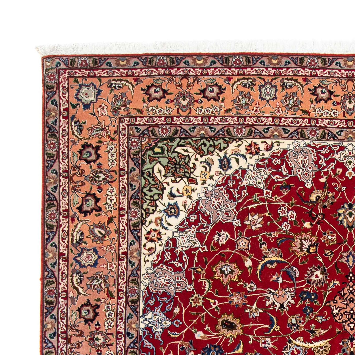 Tapete Persa - Tabriz - Royal - 307 x 205 cm - vermelho escuro