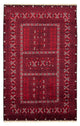 Tapete turquaman - 246 x 157 cm - vermelho escuro