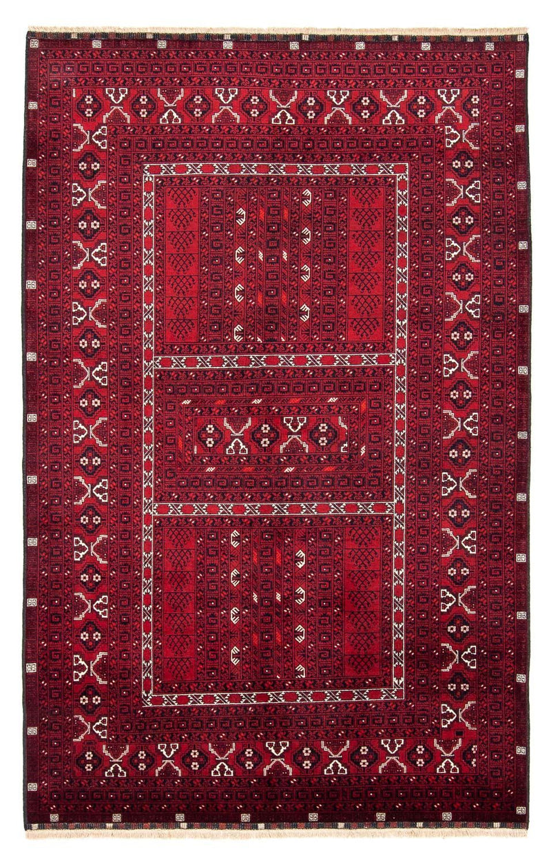 Tapete turquaman - 246 x 157 cm - vermelho escuro