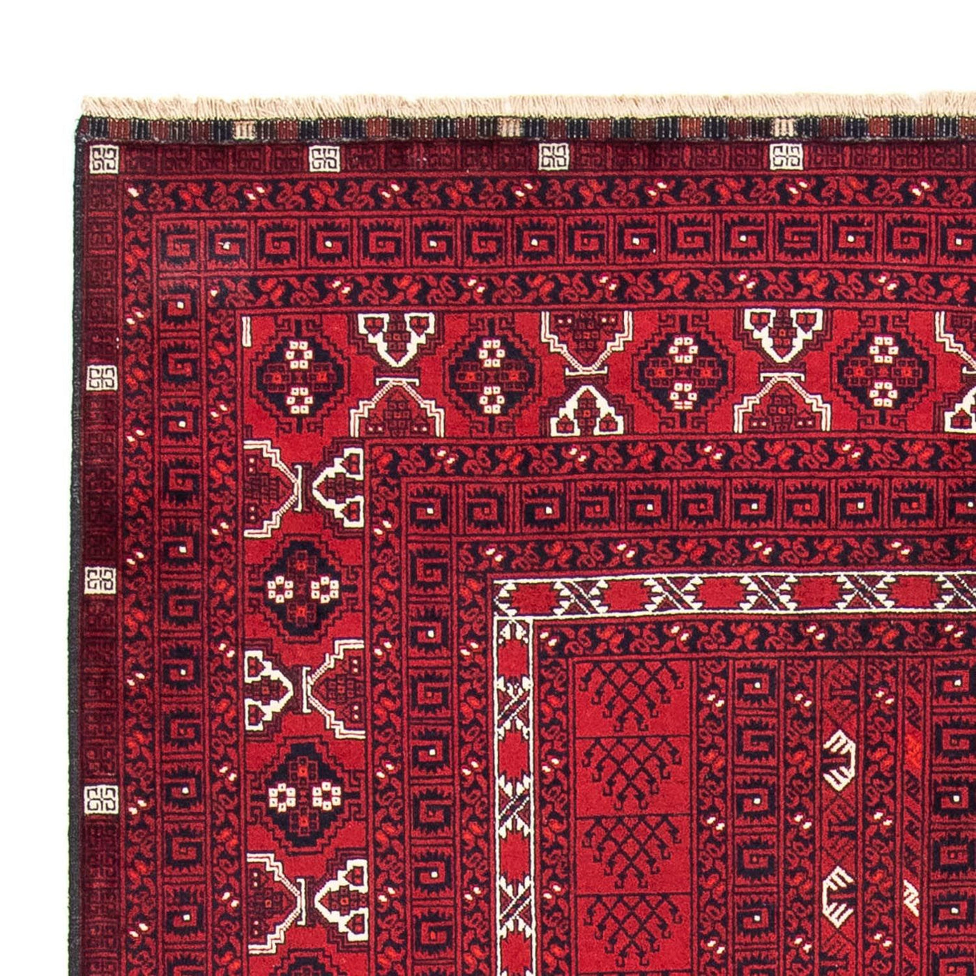 Tapete turquaman - 246 x 157 cm - vermelho escuro